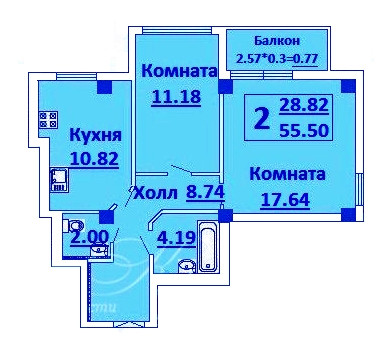 двухкомнатная в б.Стрелецкая на 1 высоком этаже, в новом сданном доме, автономное отопление, счетчики, развод... - 4