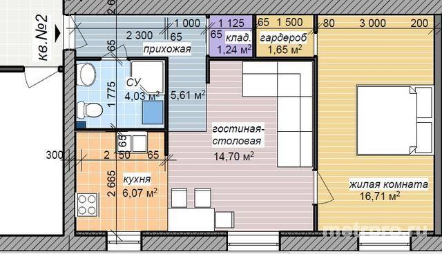 г Феодосия, ул Челнокова. Продается 2 комнатная квартира общей площадью  50 кв.м. Квартира находиться на 1 этаже 5... - 1
