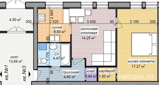 г Феодосия, ул Челнокова. Продается 2 комнатная квартира общей площадью  49,66 кв.м. Квартира находиться на 1 этаже 5... - 1