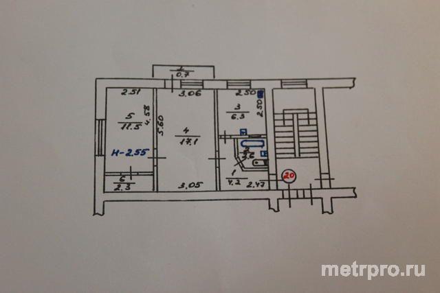 пгт Орджоникидзе , ул Ленина. Продажа, квартира 2 ком.44кв.м. Квартира в жилом состоянии , с/у совмещенный , комнаты... - 12