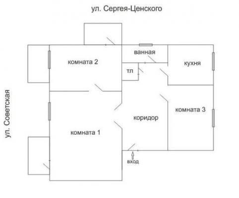 Трехкомнатная квартира в доме Сталинской постройки в центре Севастополя на ул. Советская(центральный холм). Квартира... - 12