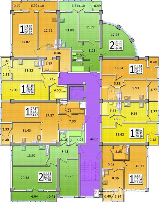 Современные планировки одно-и двухкомнатных квартир обеспечат комфорт и удобство жильцам комплекса 'Современник-XXI'.... - 21