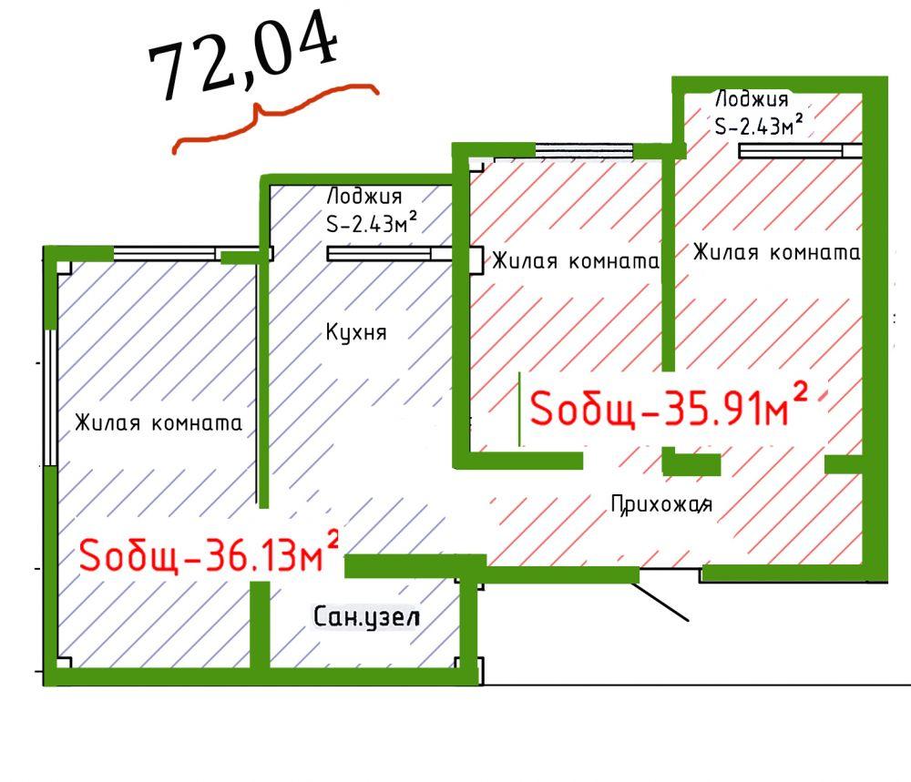 Продам 3-к квартиру от застройщика без комиссий и риелторских переплат!   Инфраструктура района: рядом с домом... - 2