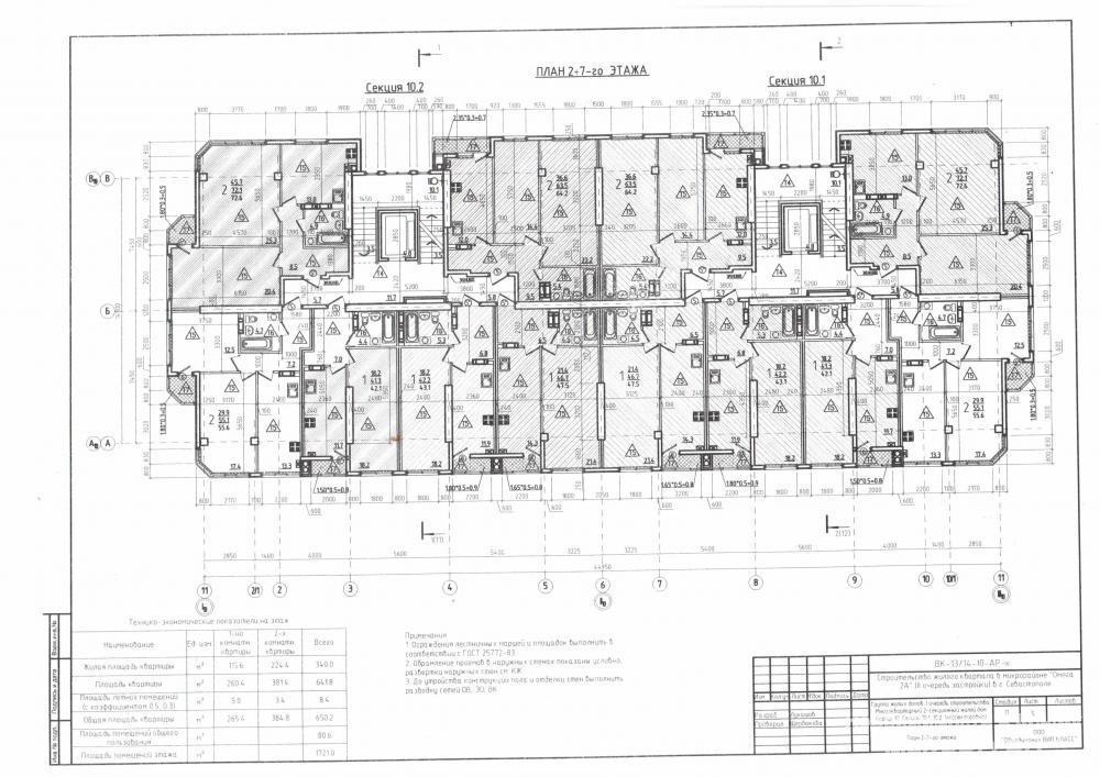 2-к квартира 72 м² на 7 этаже 10-этажного монолитного дома  К.10 (10.1, 10.2) - срок окончания строительства - I...
