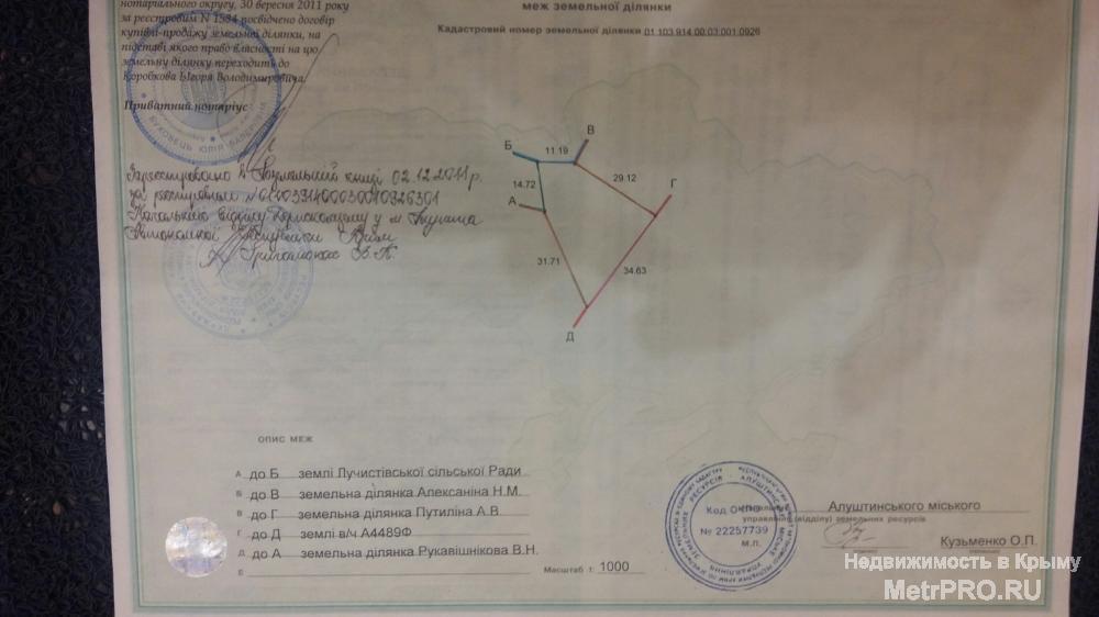 продам участок в Алуште,ул. Милицейская,8,1 соток,ИЖС,рядом с участком проходят коммуникации,свидетельство о праве...