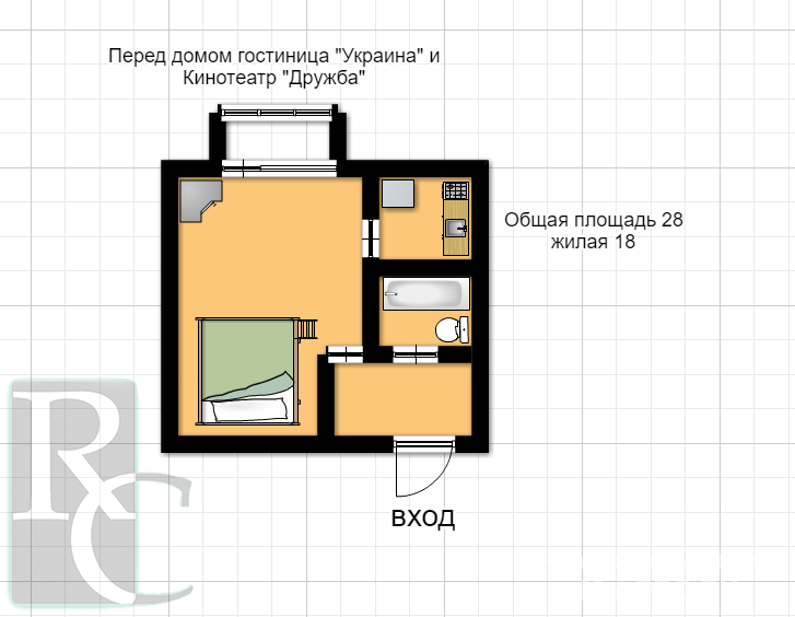 Продажа однокомнатной квартиры в Севастополе. Центр. Пл. Ушакова.(28 кв.м,   3 200 000 руб.)  Отличная однокомнатная... - 9