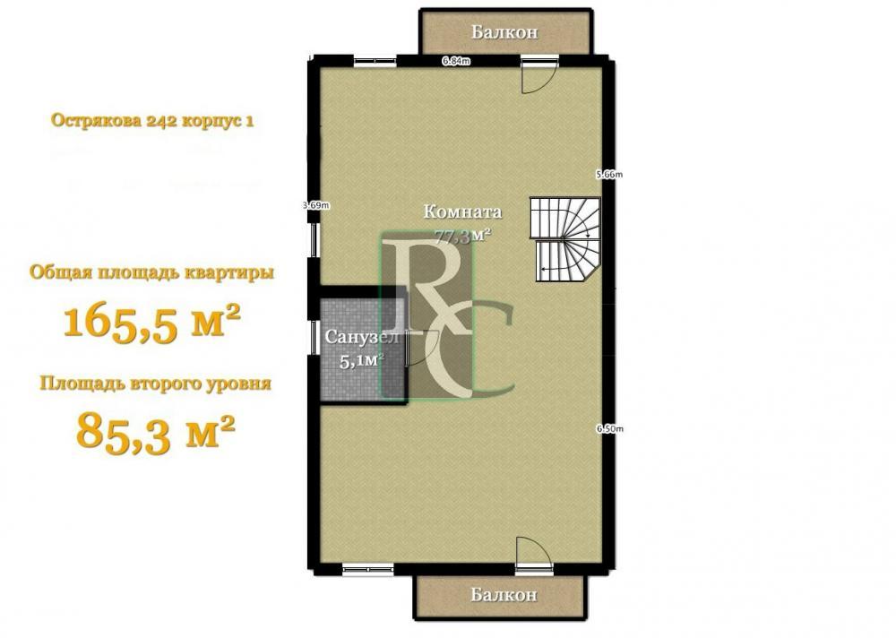 Продается двухуровневая квартира комфорта «люкс» в жилом комплексе «Скальса», общей площадью 165.5 кв.м. На 1-ом... - 13