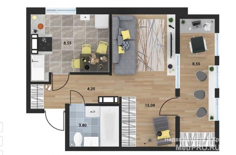 Продается 1-комнатная квартира, в строящемся доме (Корпус 2), срок сдачи: II-кв. 2020. ЖК 'Porto Franco' - это новый... - 2