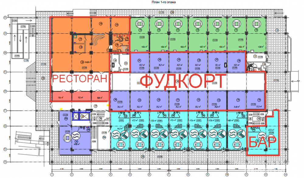 Помещение под Фуд-холл в современном многофункциональном комплексе класса А «Царская Пристань» с видом на море и... - 9