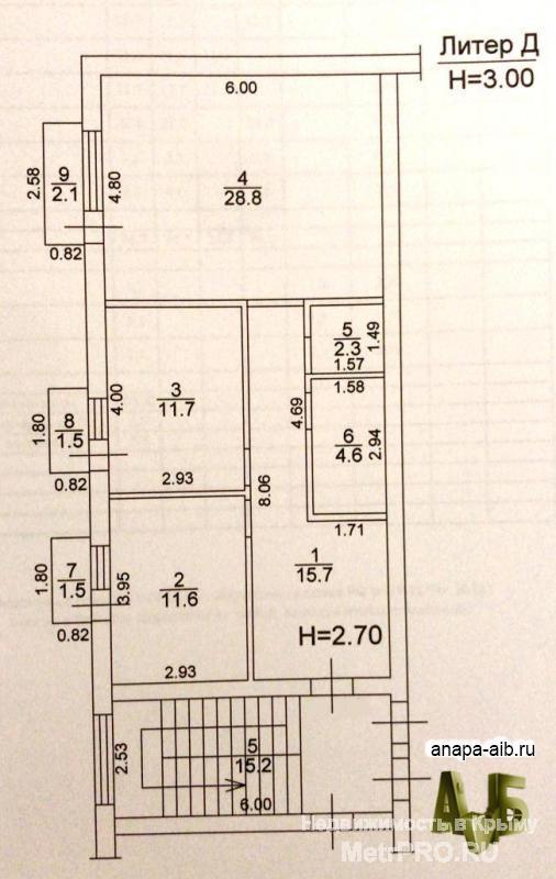 Квартира в Анапе. Квартира двухкомнатная с индивидуальным газовым отоплением, в предчистовой отделке. Квартира... - 4