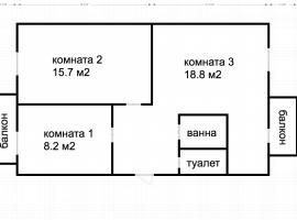 В продаже трехкомнатная квартира от строителей в новом доме на...